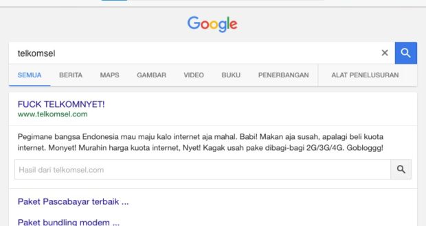 Protes Tarif Mahal, Hacker Bajak Website Telkomsel  Jabar 